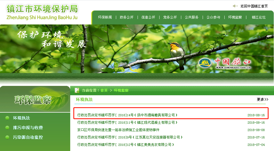 動真格！揚(yáng)中市源海磨具有限公司因環(huán)保問題被罰60萬元