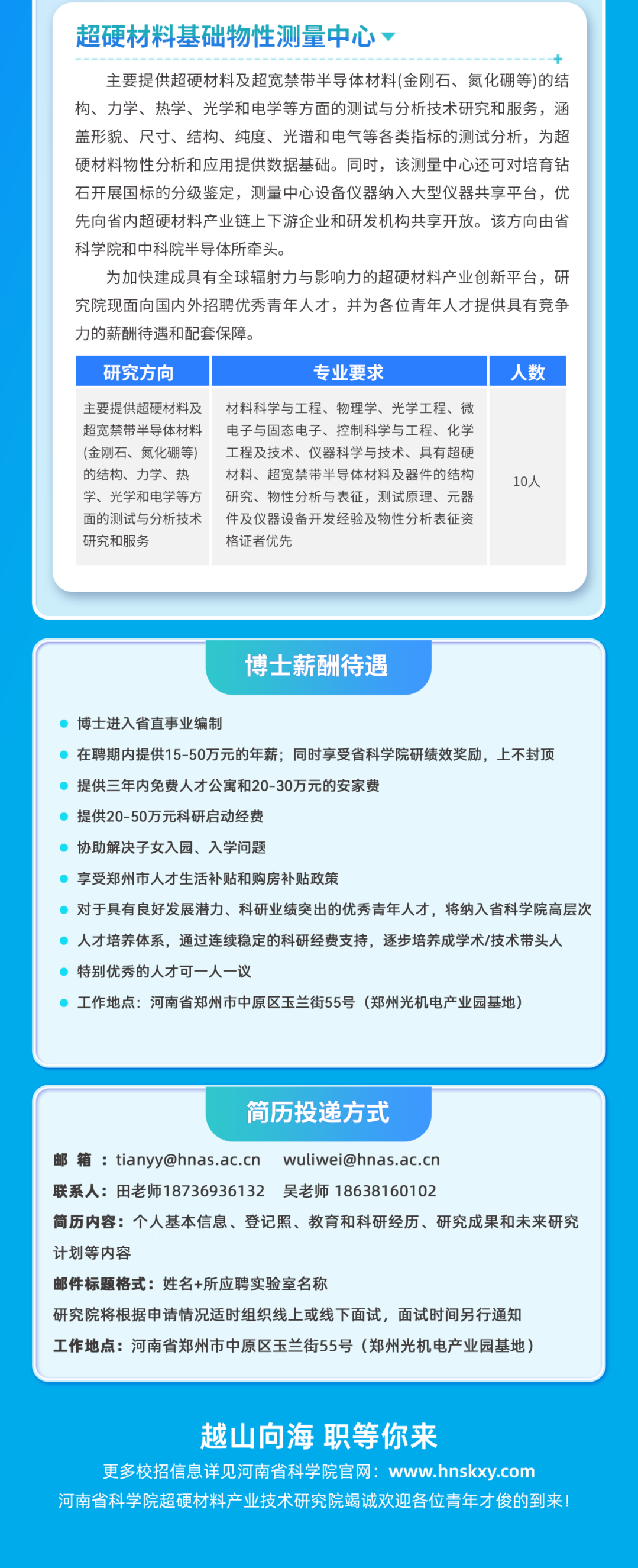 河南省超硬材料技術(shù)研究院招聘50人，年薪15-50W！